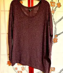 Asymmetrical Sparkly Purple Sweater