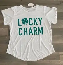 Women’s Lucky Charm Shirt White Size 1X Plus NEW