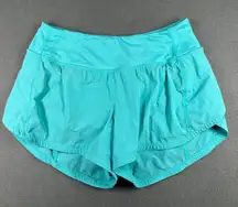 Rae Mode Running Shorts Womens Small Teal Athletic Activewear Gym Pull On Pocket