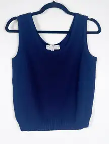 St John Women's Sleeveless Knit Top Navy Sz S