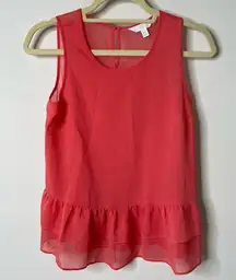 Charming Charlie Sheer Coral Blouse XS