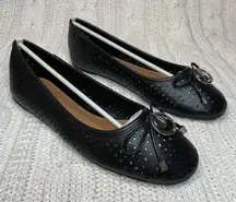 Nautica Seaback 2 Womens Slip On Round Toe Ballet Flats in Black