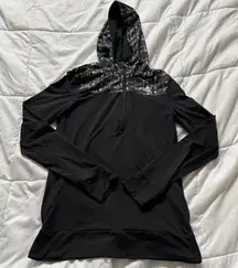 Adidas Womens Size Medium 1/2 Zip Pullover Hoodie Climalite Running Black Sample