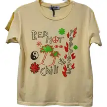 NWT‎ Daydreamer Red Hot Chili Peppers Yellow Doodles Tee Shirt Size Small