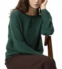 Uniqlo 100% Cotton 3D Knit Cotton Sweater Green NWT Small