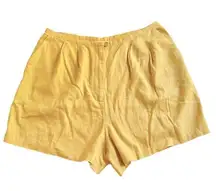 Glassons Yellow Linen Blend High Waist Shorts Size 12 NWT NEW!