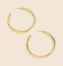 J. Crew Gold Hoop Earrings in Shiny Matte Gold NWOT