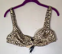 NWOT For Love and Lemons Leopard Print Satin Bra