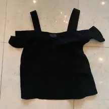 TopShop Black Off Shoulder Top Size 2 Very Cute!