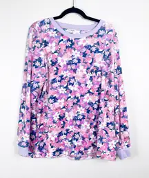 Vera Bradley Women's Long Sleeve Fleece Pajama Top Pink Purple Sz 2XL