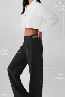 ALO Yoga Black Wide Leg Pants with Hip Cutouts