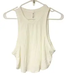 Lululemon Plus Size 14 Hold Tight Cropped Tank Top Soft Ribbed White