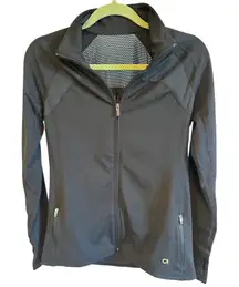 GapFit Black Full Zip Jacket Medium‎ Women's Activewear Running Athletic Mesh