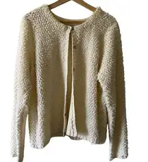 DownEast cream cardigan sweater