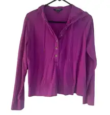 Lauren Ralph Lauren Women's Size Large Purple Pink Half Button Light‎ Sweater