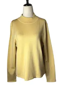 Pendleton‎ Sweater Women Large Yellow Tan Wool Mock Neck Pullover Retro Outdoor