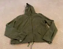 Army Green Zip Up Hoodie Jacket Bin 194