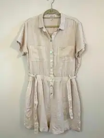 Cloth & Stone for Anthropologie linen romper size XL