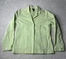 Women's Eileen Fisher PS Green Snap‎ Lightweight Blazer Business