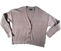 Sanctuary Cardigan Sweater Womens Size Medium Cotton Blend Ribbed Knit Button Up