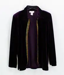 RICCI Purple Vintage 1990's Velvet Sweater 3 Piece Skirt Suit Set