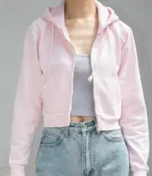 Pink Cropped Hoodie