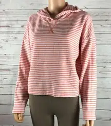 Love by  Comfy Textured Striped Hoodie MEDIUM