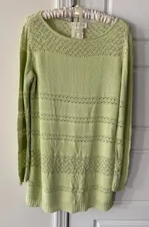 Escada Lime Sweater Dress Coverup Size 8 Green Knit Rayon Neon