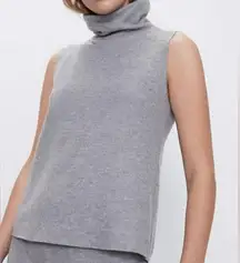 ZARA Nwt  sleeveless turtleneck sweater gray