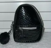 Faux Crocodile Skin Mini Leather Book Bag Keychain