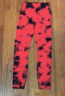 Lululemon  Wunder Train High-Rise Tight 25" Tie Dye Carnation Red Black size 4