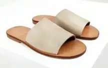 St. Agni Aiko Basic Slides in Nude Leather Sz:36