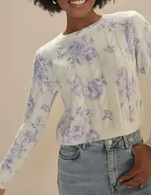 Francescas Mia Floral Intarsia Pullover sweater soft floral size medium