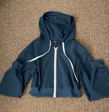 SHEIN blue zip up hoodie cropped