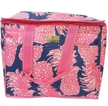 Lilly Pulitzer Pink Pineapple Print Flamenco Insulated Large Cooler NEW