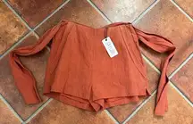 NWT Saylor Rust Tie Waist Clementine Shorts Size Small