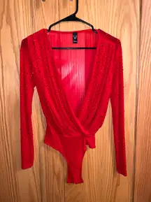 Red Sparkly Bodysuit