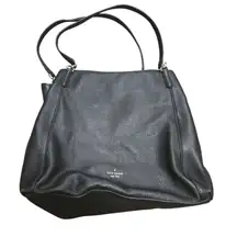 Kate Spade Purse Leather Jackson Triple Compartment Shoulder Bag Black Medium‎