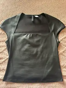 Faux Leather Top