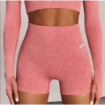 Bo+Tee Sz L Bike Shorts Oh Polly No Limits Seamless High Waisted Orange Women’s