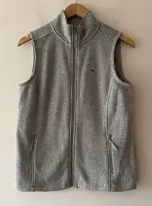 NWOT Vineyard Vines Light Gray Vest Zip Up Jacket Fuzzy Soft Interior