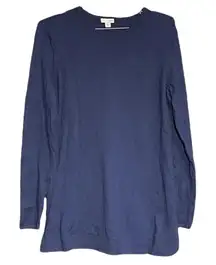 J. Jill Woman's Navy Blue Cotton Blend Crewneck Sweater Size XS