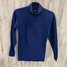 Under Armour Lined Blue Long Sleeve Mock Neck Running Top