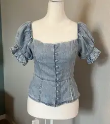 Boyish Light Wash Chambray Finley Top Size Small