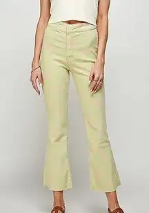 ZARA NWT  FLORAL BLOGGERS FAV NEON GREEN AND PINK FRAYED HEM JEANS