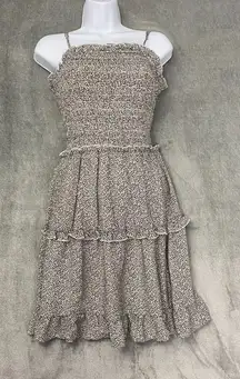 Sienna Sky Women Dress Medium Black Ditsy 90s Y2k Day-Date Picnic Sundress