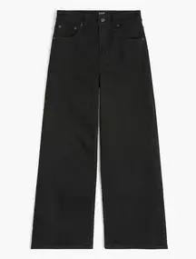 NWT J. Crew Factory Women's Tall Cropped Wide-Leg Black Jeans Size 33
