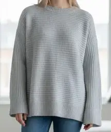 Pink Rose Women's Gray Ribbed Sweater