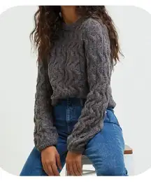 Volcom Bubble Tea Gray Oversized Knit Sweater