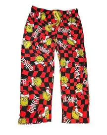 Dr. Seuss  The Grinch Women's Size XL Red and Black Checkered Lounge Sleep Pants